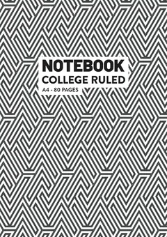 Lined Notebook — B&W Pattern by Q.bik Publishing, front cover