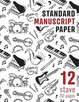 Music Manuscript Paper — B&W Instruments by Q.bik Publishing, front cover